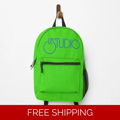 Le Studio Backpack Irish Green Royal Blue Logo